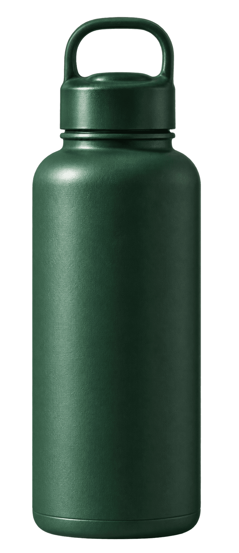 Forest green bottle against the selected solid background color